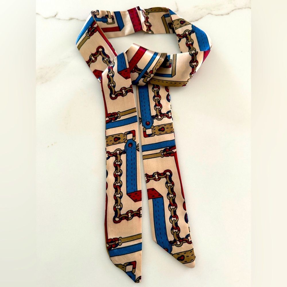 Tan Chain Print Twily Scarf